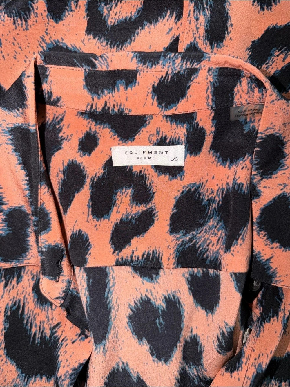 Equipment Sleeveless Leopard Silk Shirt Dress Pink & Black XS - Picture 4 of 5